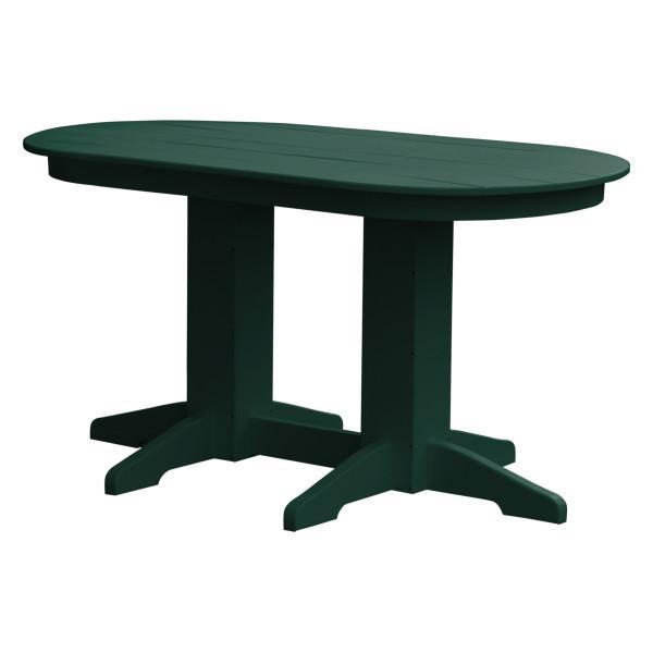 A &amp; L Furniture Recycled Plastic Oval Dining Table Dining Table 5ft / Turf-Green