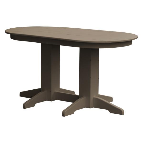 A &amp; L Furniture Recycled Plastic Oval Dining Table Dining Table 5ft / Weathered-Wood