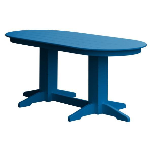 A &amp; L Furniture Recycled Plastic Oval Dining Table Dining Table 6ft / Blue
