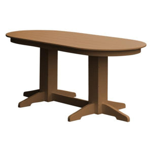 A & L Furniture Recycled Plastic Oval Dining Table Dining Table 6ft / Cedar