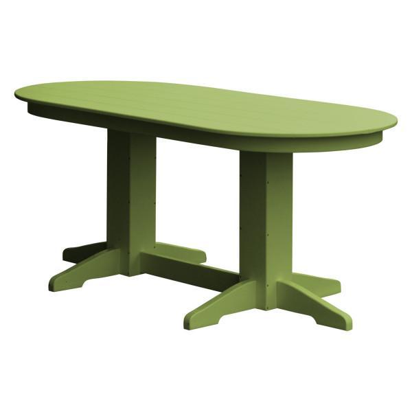 A &amp; L Furniture Recycled Plastic Oval Dining Table Dining Table 6ft / Tropical-Lime-Green