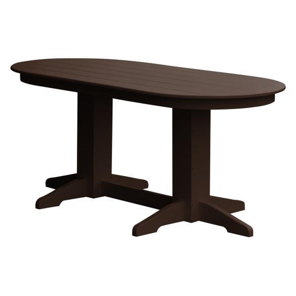 A &amp; L Furniture Recycled Plastic Oval Dining Table Dining Table 6ft / Tudor-Brown