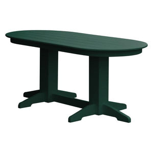 A & L Furniture Recycled Plastic Oval Dining Table Dining Table 6ft / Turf-Green