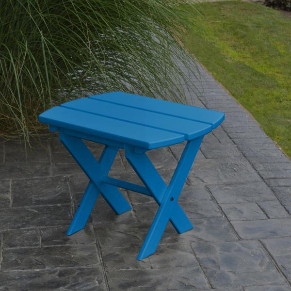 A &amp; L Furniture Recycled Plastic Poly Folding End Table End Table Blue