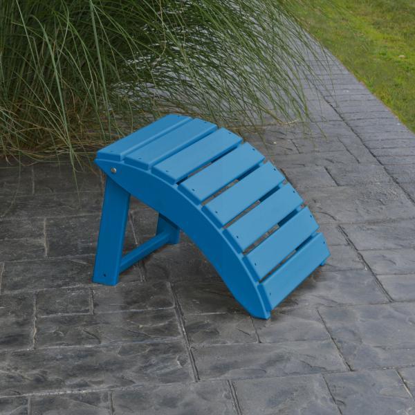 A &amp; L Furniture Recycled Plastic Poly Folding Ottoman Ottoman Aruba Blue