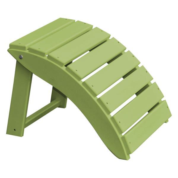 A &amp; L Furniture Recycled Plastic Poly Folding Ottoman Ottoman Tropical Lime