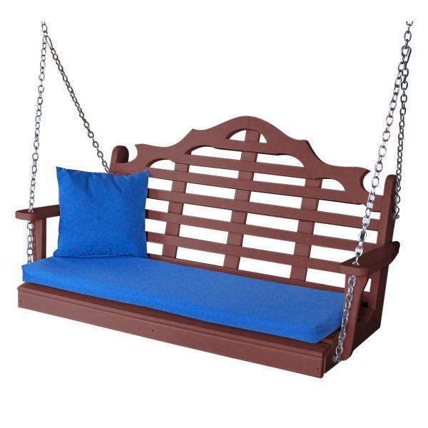 A &amp; L Furniture Recycled Plastic Poly Marlboro Porch Swing Porch Swings 4ft / Cherrywood