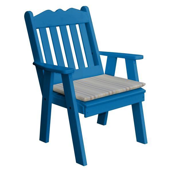 A &amp; L Furniture Recycled Plastic Poly Royal English Chair Outdoor Chairs Blue