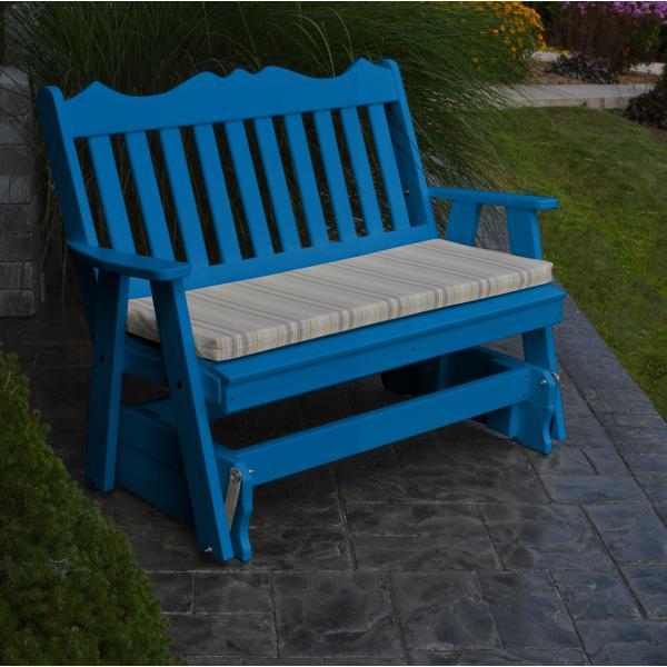 A &amp; L Furniture Recycled Plastic Poly Royal English Glider Glider 4ft / Aruba Blue