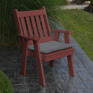 A & L Furniture Recycled Plastic Poly Traditional English Chair Outdoor Chairs Aruba Blue