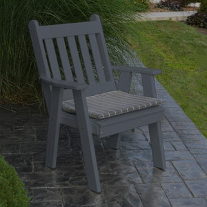 A & L Furniture Recycled Plastic Poly Traditional English Chair Outdoor Chairs Aruba Blue