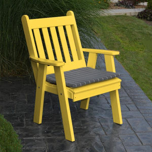 A & L Furniture Recycled Plastic Poly Traditional English Chair Outdoor Chairs Aruba Blue