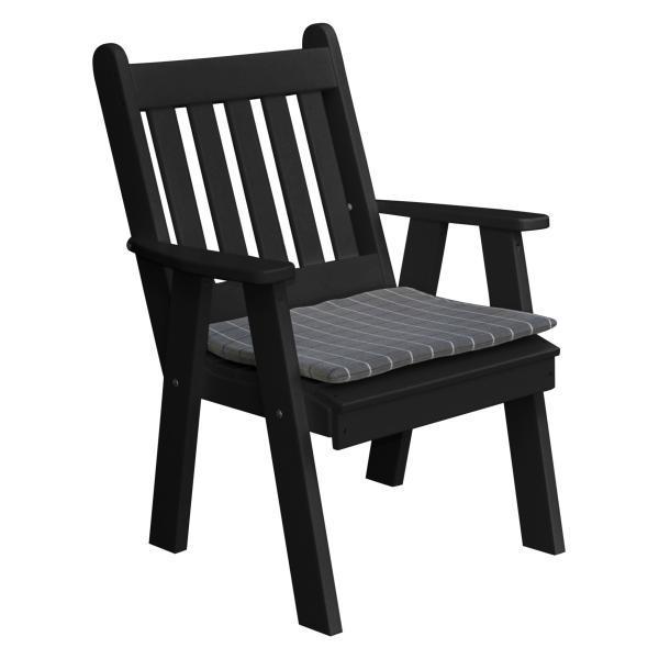 A &amp; L Furniture Recycled Plastic Poly Traditional English Chair Outdoor Chairs Black