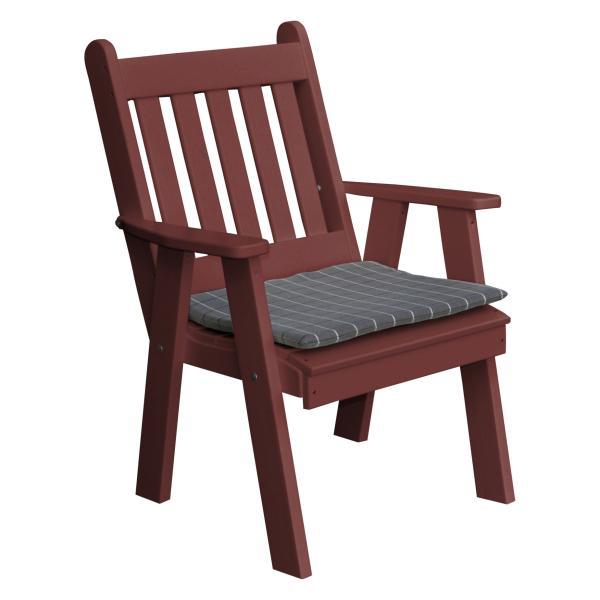 A &amp; L Furniture Recycled Plastic Poly Traditional English Chair Outdoor Chairs Cherrywood