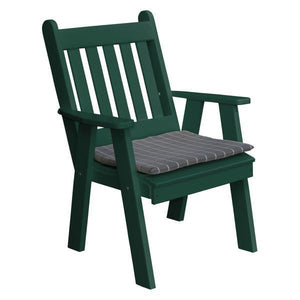 A & L Furniture Recycled Plastic Poly Traditional English Chair Outdoor Chairs Turf Green