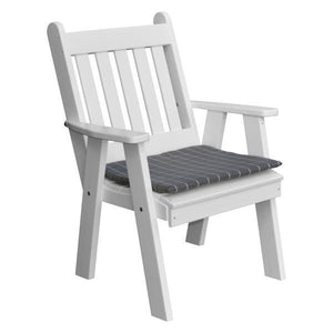 A & L Furniture Recycled Plastic Poly Traditional English Chair Outdoor Chairs White