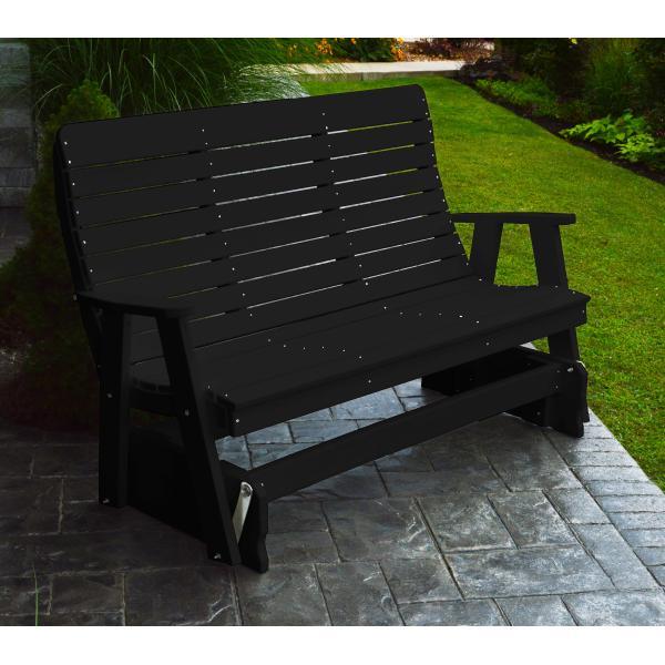 A &amp; L Furniture Recycled Plastic Poly Winston Glider Glider 4ft / Black