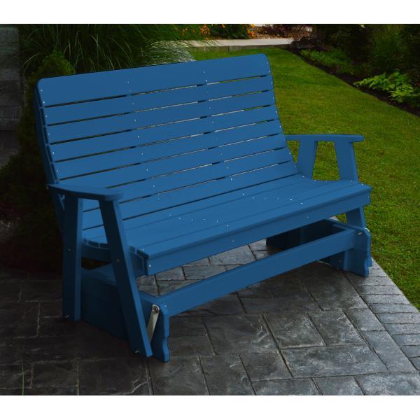 A &amp; L Furniture Recycled Plastic Poly Winston Glider Glider 4ft / Blue