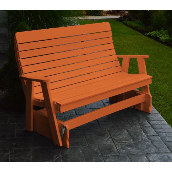 A &amp; L Furniture Recycled Plastic Poly Winston Glider Glider 4ft / Orange