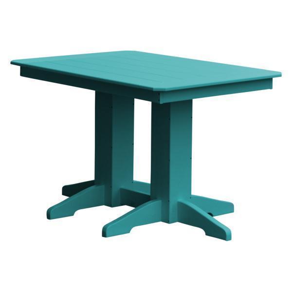 A &amp; L Furniture Recycled Plastic Rectangular Dining Table Dining Table 4ft / Aruba Blue / No