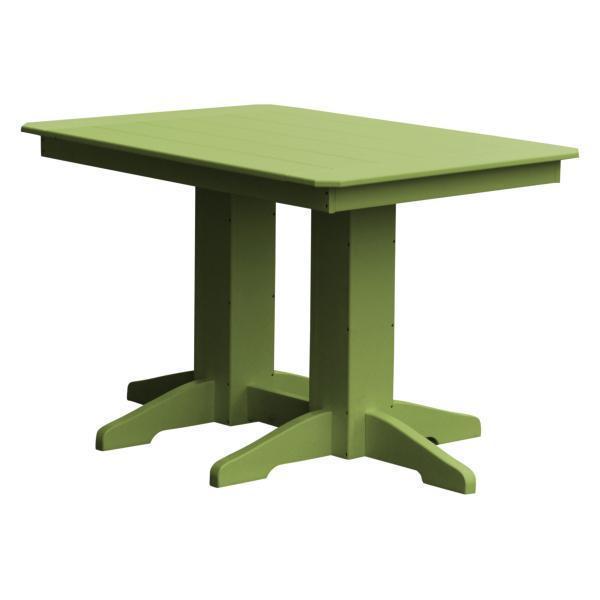 A &amp; L Furniture Recycled Plastic Rectangular Dining Table Dining Table 4ft / Tropical Lime / No