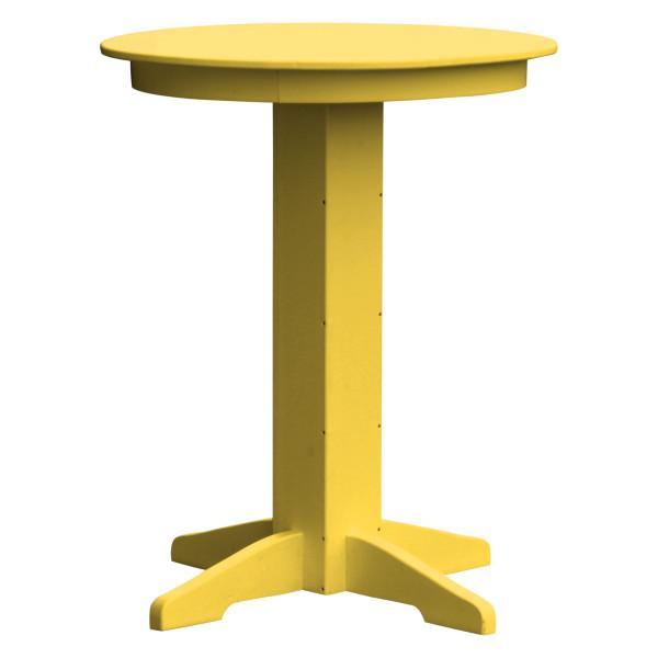 A &amp; L Furniture Recycled Plastic Round Bar Table Bar Table 33&quot; / Lemon Yellow / No
