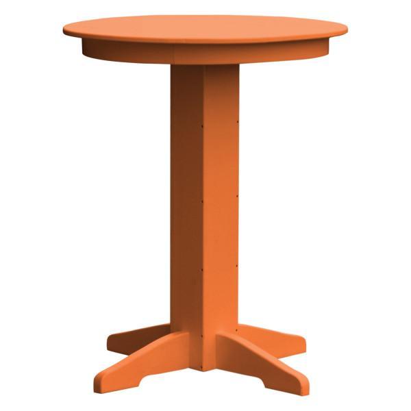 A &amp; L Furniture Recycled Plastic Round Bar Table Bar Table 33&quot; / Orange / No