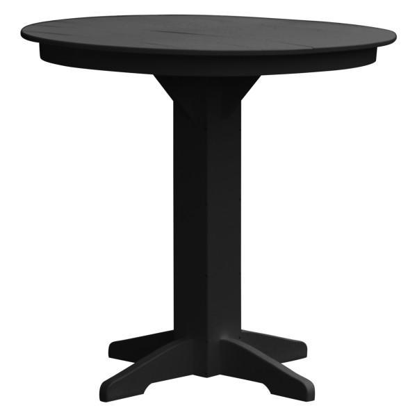 A &amp; L Furniture Recycled Plastic Round Bar Table Bar Table 44&quot; / Black / No