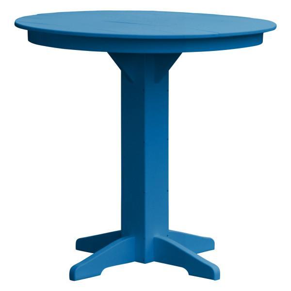 A &amp; L Furniture Recycled Plastic Round Bar Table Bar Table 44&quot; / Blue / No