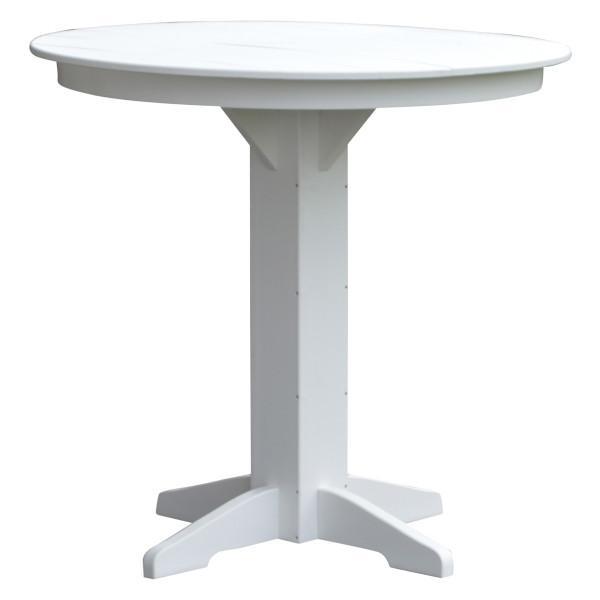 A &amp; L Furniture Recycled Plastic Round Bar Table Bar Table 44&quot; / White / No