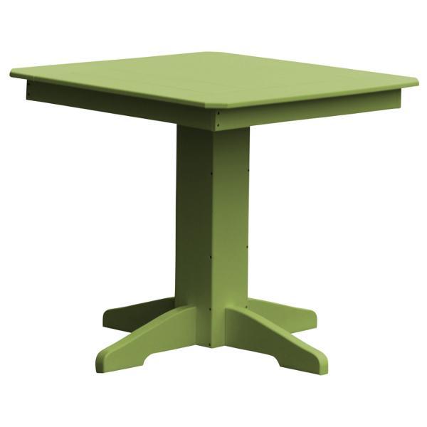 A &amp; L Furniture Recycled Plastic Square Dining Table Table 33&quot; / Tropical Lime
