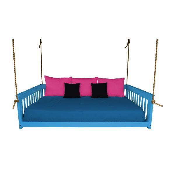 A &amp; L Furniture VersaLoft Mission Hanging Daybed with Rope Daybed Full / Caribbean Blue