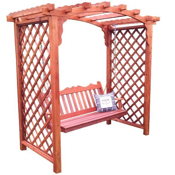 A &amp; L Furniture Western Red Cedar Jamesport Arbor &amp; Swing Porch Swings 5ft / Unfinished