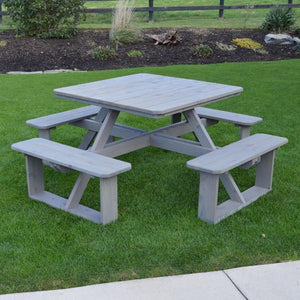 A & L Furniture Western Red Cedar Square Walk-In Table Picnic Table Unfinished / No