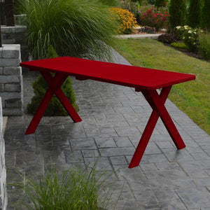 A & L Furniture Yellow Pine Crossleg Table – Size 6ft & 8ft Outdoor Tables 6ft / Tractor Red / No