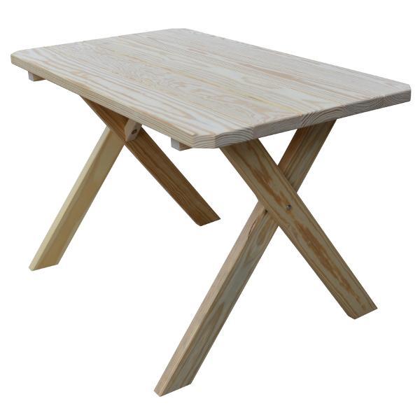 A &amp; L Furniture Yellow Pine Crossleg Table – Size 6ft &amp; 8ft Outdoor Tables 6ft / Unfinished / No