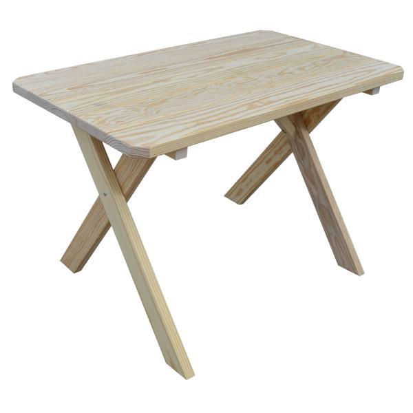 A &amp; L Furniture Yellow Pine Crossleg Table – Size 6ft &amp; 8ft Outdoor Tables 6ft / Unfinished / No