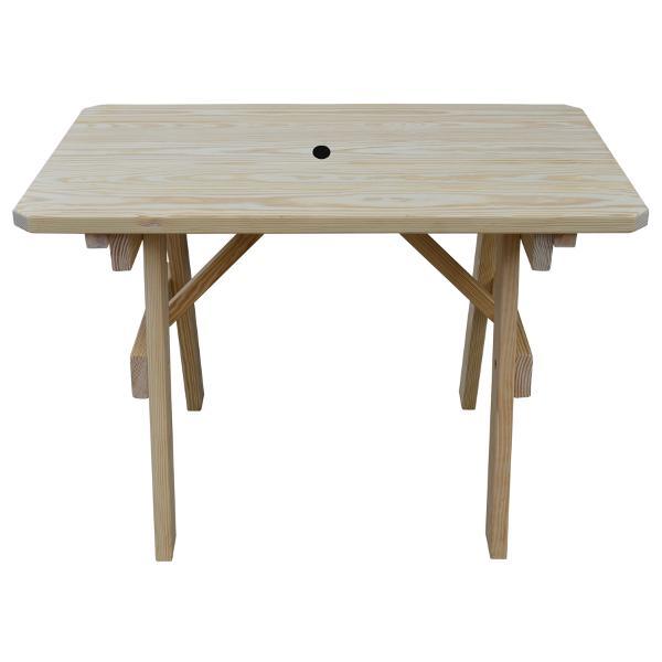 A &amp; L Furniture Yellow Pine Traditional Table Only – Size 4ft and 5ft Table 4ft / Unfinished / No