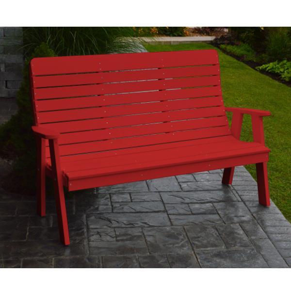 40 Inch Red Bench Outdoor Benches - The Charming Bench Company