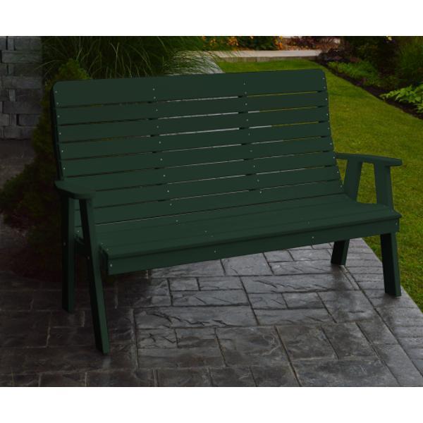 A&amp;L Poly Color Samples Garden Bench 4ft / Turf Green