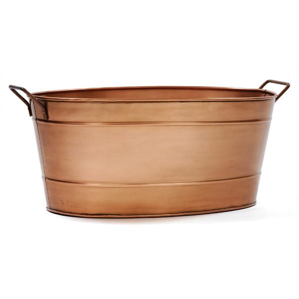 Achla Designs Oval Copper Plated Galvanized Tub Oval Copper Tub