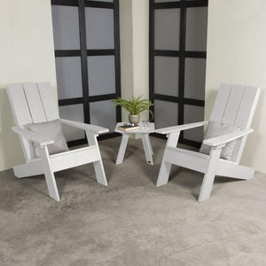 Adirondack 2 Barcelona Modern Chairs with 1 Barcelona Modern Side Table Conversation Set