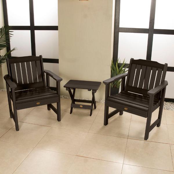 Adirondack 2 Lehigh Garden Chairs with Folding Side Table Conversation Set