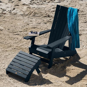 Adirondack Manhattan Beach Chair with Folding Ottoman Conversation Set