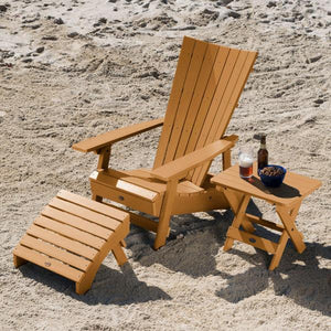 Adirondack Manhattan Beach Chair with Folding Side Table & Ottoman Conversation Set