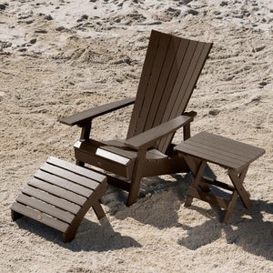 Adirondack Manhattan Beach Chair with Folding Side Table & Ottoman Conversation Set