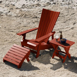 Adirondack Manhattan Beach Chair with Folding Side Table & Ottoman Conversation Set