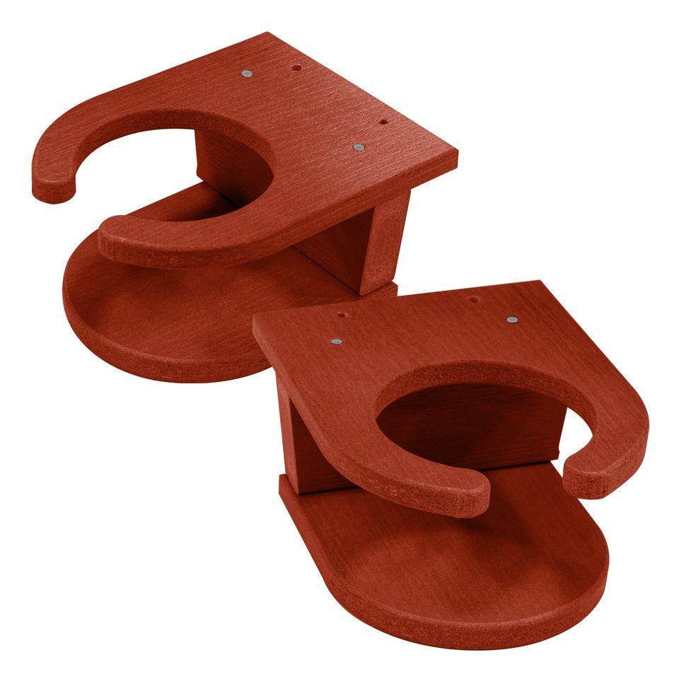 Adirondack Set of 2 Easy-add Cup Holders Cup Holders Rustic Red