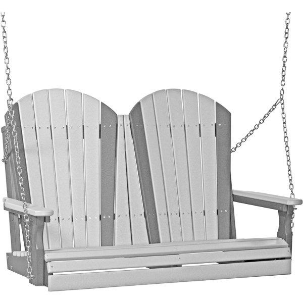 Adirondack Swing Porch Swing 4ft / Dove Gray &amp; Slate