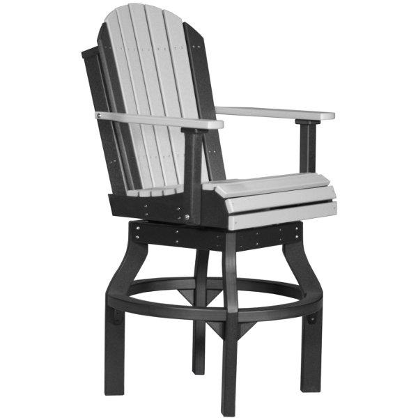 Adirondack Swivel Chair Swivel Chair Bar Height / Dove Gray &amp; Black